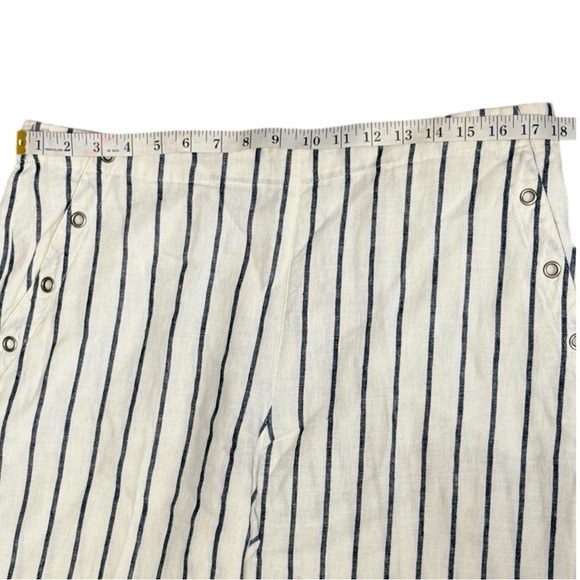 Chico’s Casual Workwear Vacation 100% Linen Travel Striped Wide-Leg Pants - Picture 7 of 13